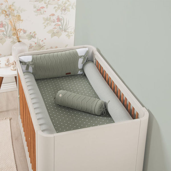 5-Piece Love Olive Green Knit Crib Kit