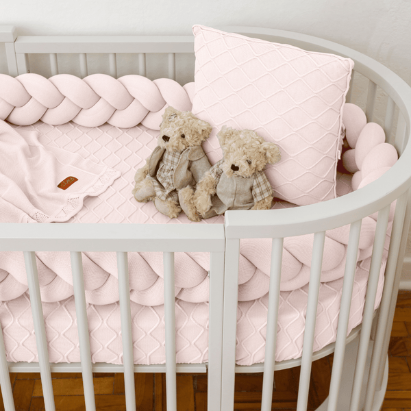 Cozy Cottage Pink Ballerina 3-Piece Knit Crib Set