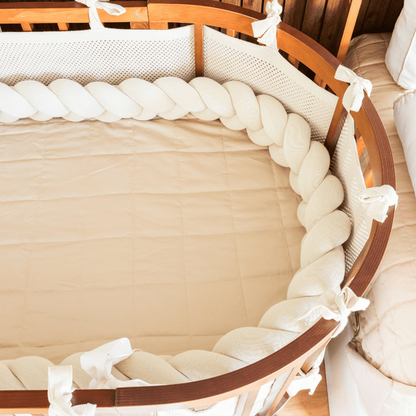 Crib Bedspread with Loose Elastic, Match Natural Collection - 400 Thread Count Percale Quilted