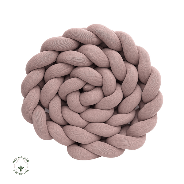 Protective Braid for Crib and Bed Tricot Cotton Old Pink