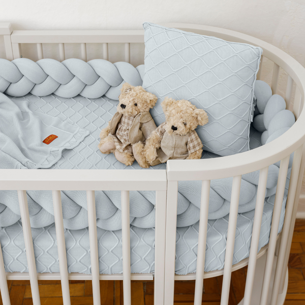 Cozy Cottage Blue Delicate 3-Piece Tricot Crib Kit