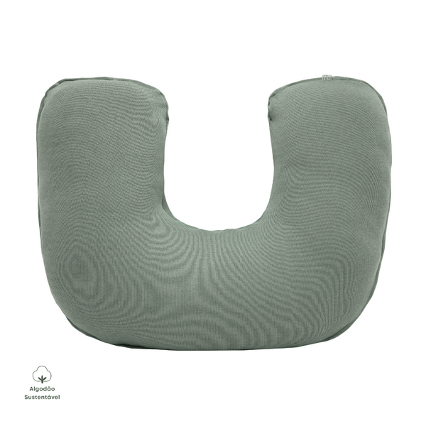Olive Green Fauna Tricot Cotton Baby Nursing Pillow