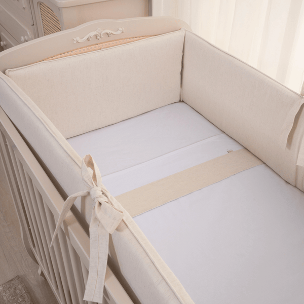4-piece Crib Protector Linen Cotton Poesia