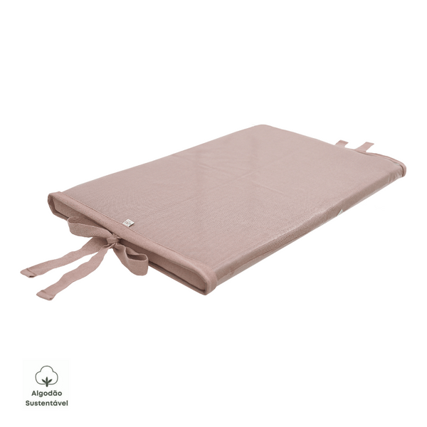 Baby Changing Mat, Knitted Cotton, Half Mesh, Old Pink