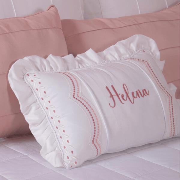Personalized Serenité Rose Percale Decorative Pillow (Choose your baby's name)