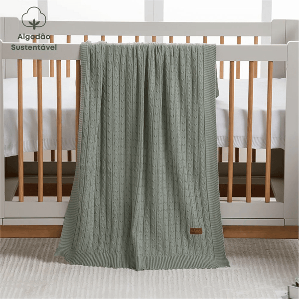 Lauren Olive Green Brazilian Fauna Tricot Cotton Crib Coverlet