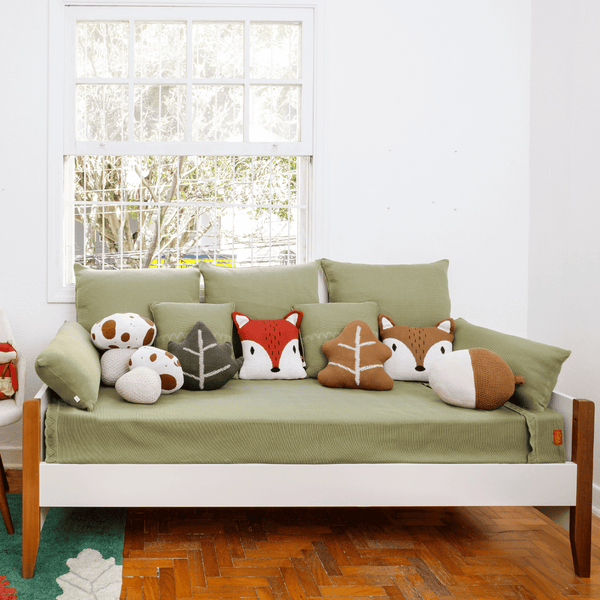8-Piece Auxiliary Bed Kit, Forest Green Cactus Knit Cotton