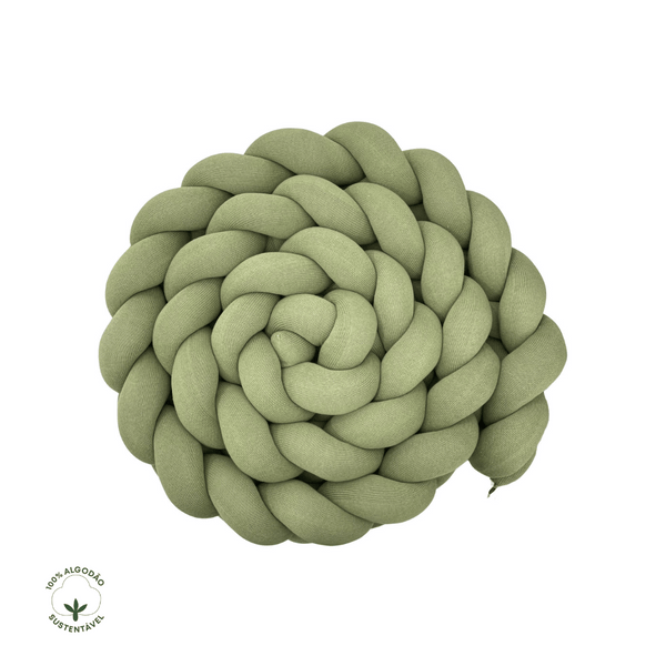 Protective Braid for Crib and Bed Tricot Cotton Cactus Green
