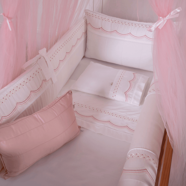 4-Piece Crib Set with 400 Thread Count Percale Serenité Collection - Rosé