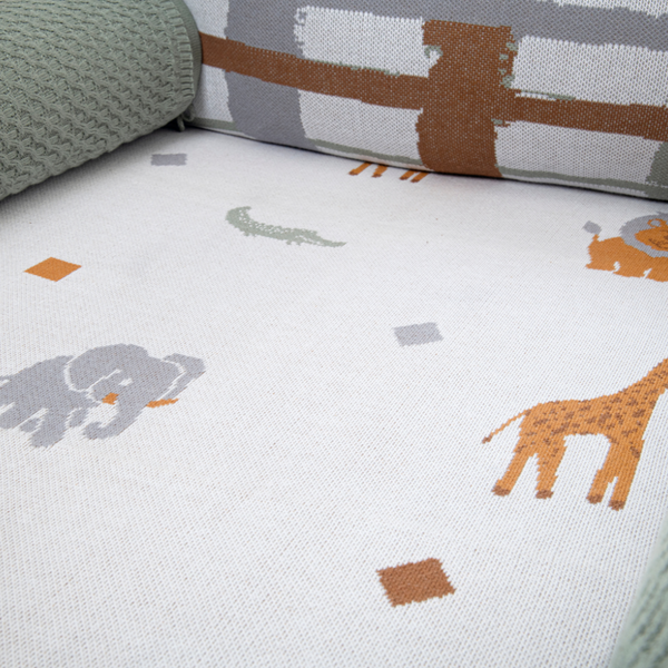 Safari Cotton Knit Crib Coverlet