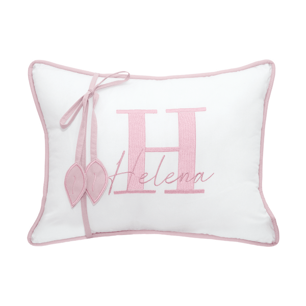 Personalized Pink Love Percale Decorative Pillow (Choose your baby's name)