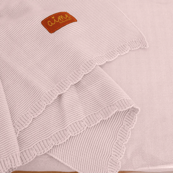 Delicate Pink Ballerina Cotton Knit Baby Blanket