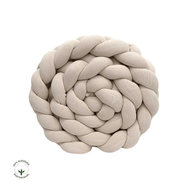 Protective Braid for Crib and Bed Tricot Cotton Almond Milk