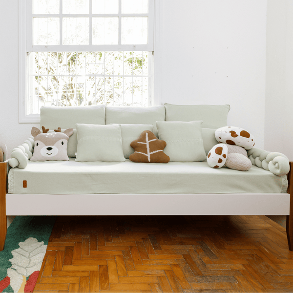 8-Piece Auxiliary Bed Kit, Tricot Cotton, Forest Green, Tender Greens
