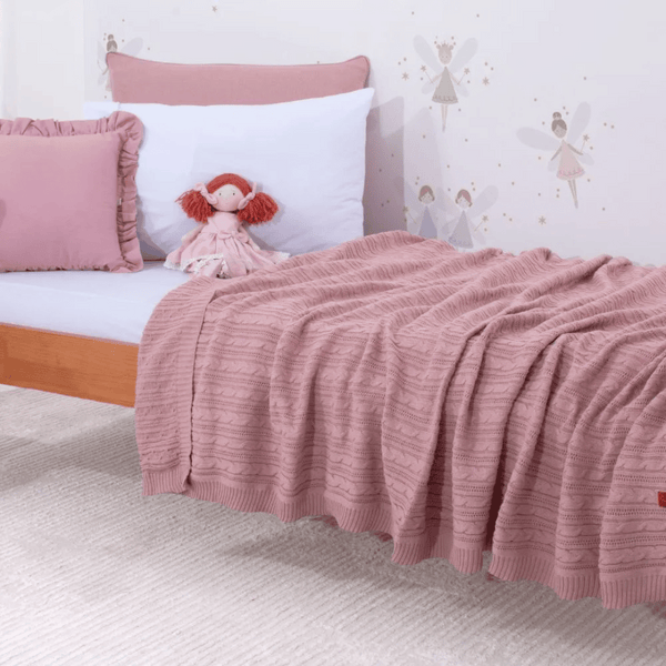 Lauren Pink Cotton Tricot Bedspread