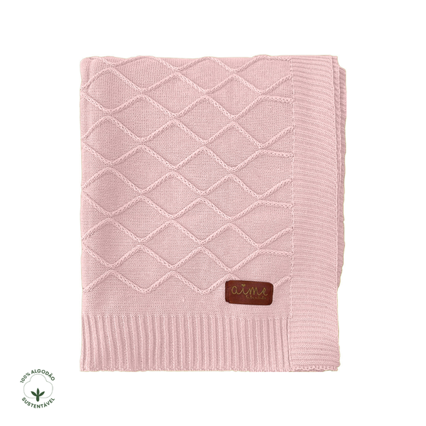 Cozy Cottage Pink Ballerina Knit Cotton Crib Coverlet
