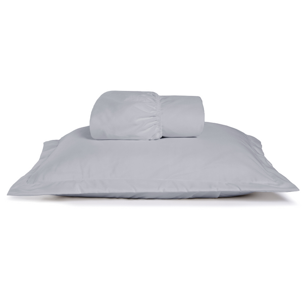 2-Piece Single Sheet Set, Percal Cotton, 300 Thread Count, Basic Gray 