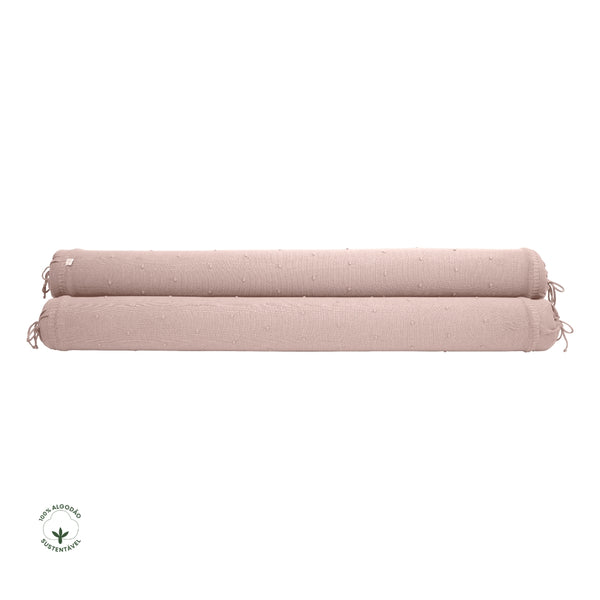 Set of Rolls for Crib Knit Cotton Bubbles Old Pink