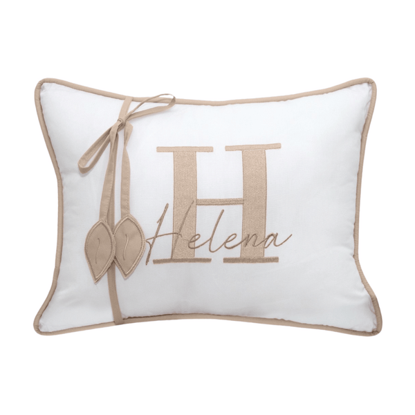 Personalized Neutral Beige Percale Decorative Pillow (Choose your baby's name)