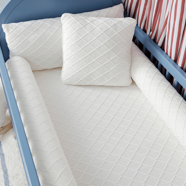 6-Piece Cozy Cottage Cream Cotton Knit Crib Kit