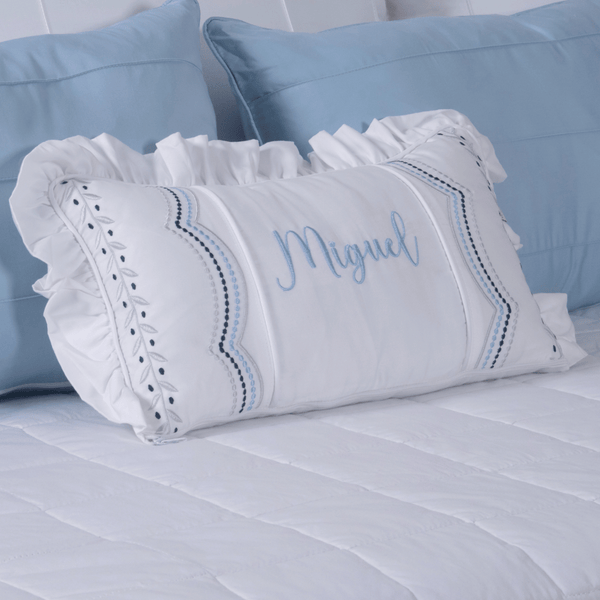 Personalized Baby Blue Serenité Percale Decorative Pillow (Choose your baby's name)