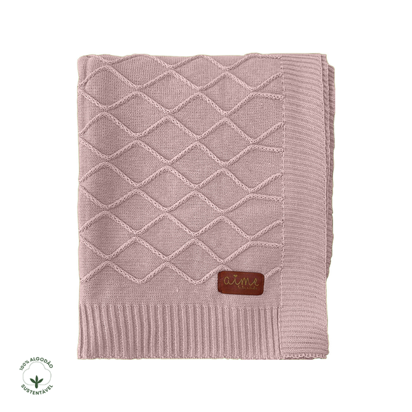 Cozy Cottage Old Pink Cotton Knit Crib Coverlet