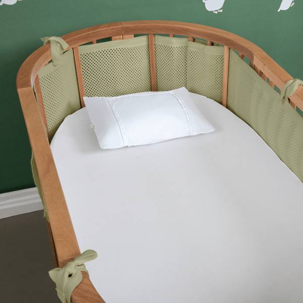 Breathable Flow Crib Rail Mesh - 4 Sides, Cactus Green Cotton Knit