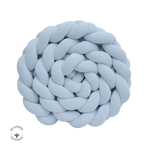 Protective Braid for Crib and Bed Tricot Cotton Blue Delicate