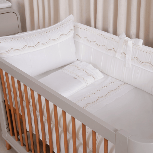 4-Piece Crib Set with 400 Thread Count Percale Serenité Collection - Beige