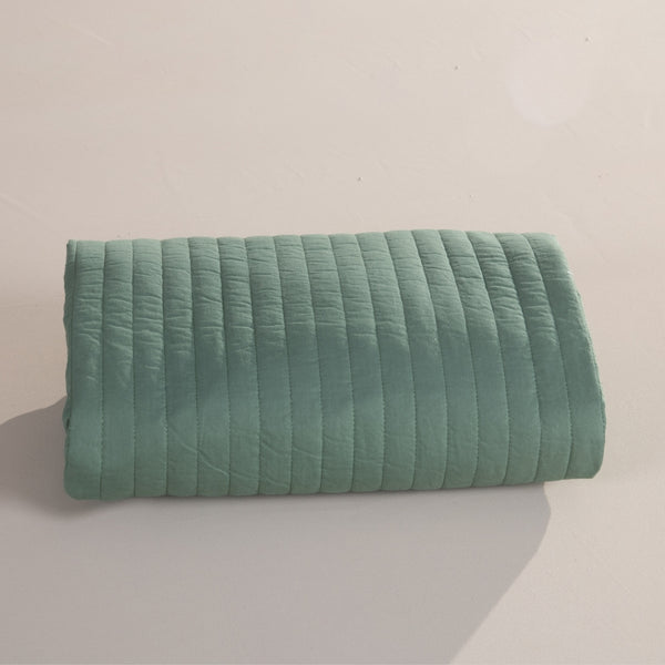 Dry Green Single Bedspread with Slatted Detail and Elastic – Elena Kids Line