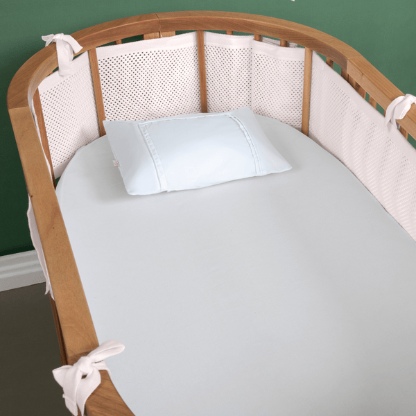 Breathable Flow Mesh for Crib Rails - 4 Sides, Knit Cotton, Pink Ballerina