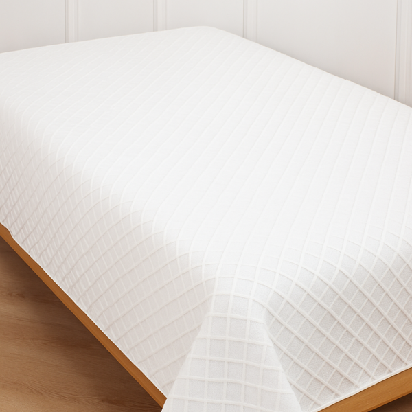 Cozy Cottage Cream Cotton Tricot Bedspread