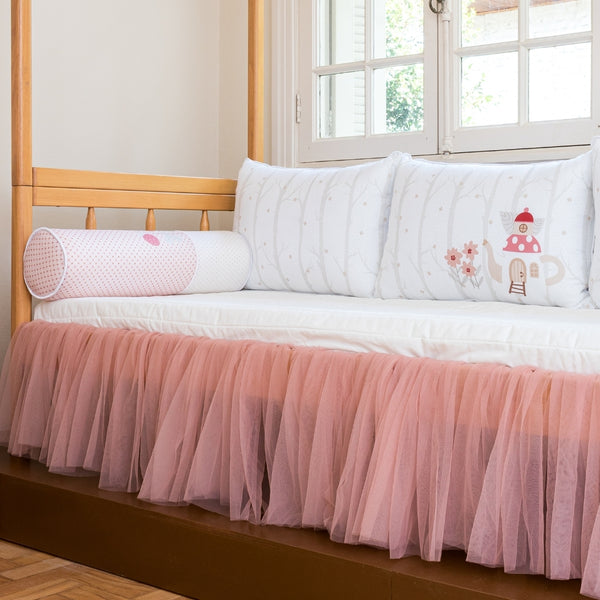 Pink Cloud Bed Skirt - 1 Side - Little Fairy