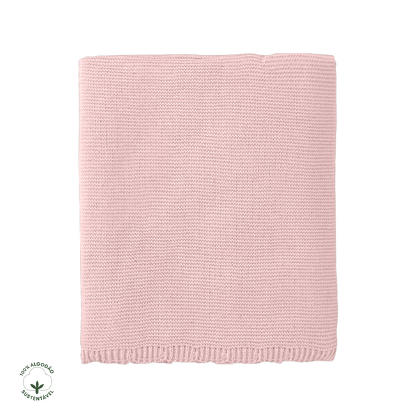 Delicate Pink Ballerina Knit Cotton Crib Bedspread