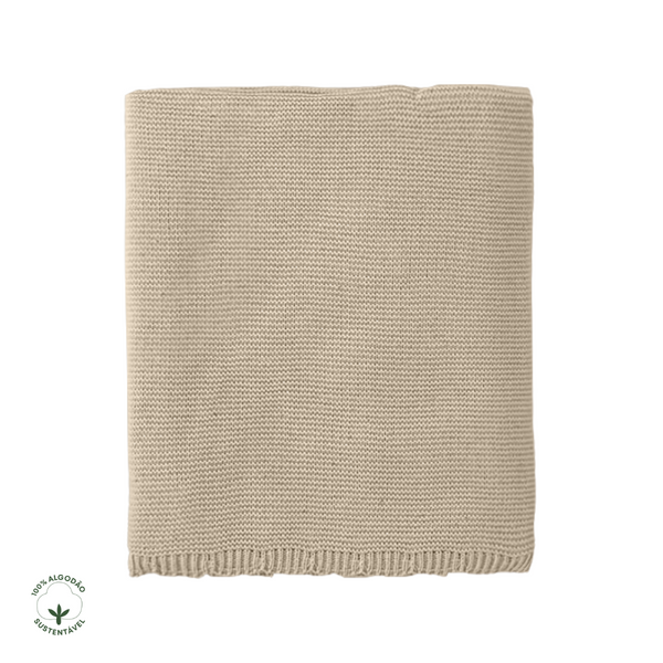 Delicate Almond Milk Cotton Tricot Crib Coverlet