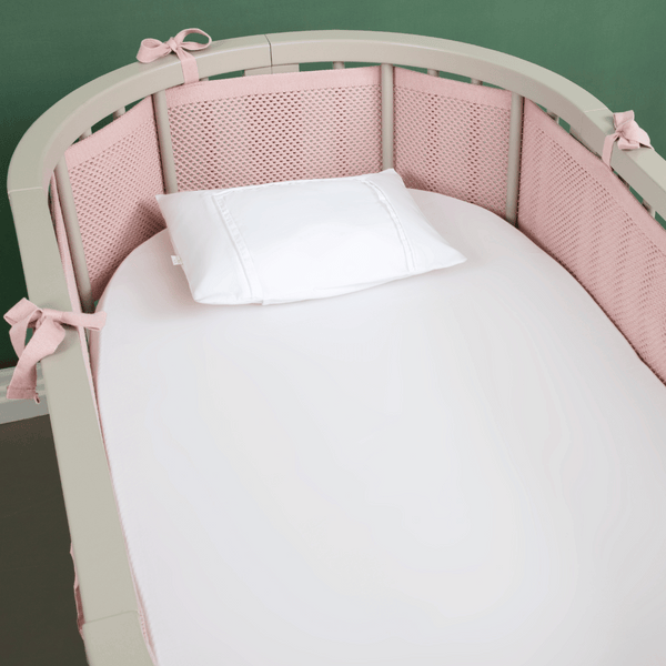Breathable Flow Mesh for Crib Rails - 4 Sides, Old Pink