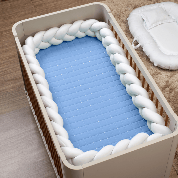 Quilted Crib Bedspread with 300 Thread Count Royal Blue