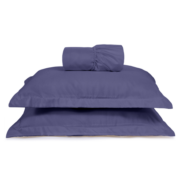 2-Piece Single Sheet Set, 300-Thread Percale Cotton, Basic Topaz Blue 