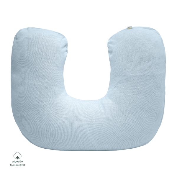 Delicate Blue Cotton Tricot Baby Nursing Pillow