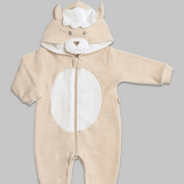 Long Jumpsuit with Plush Sheep Hood