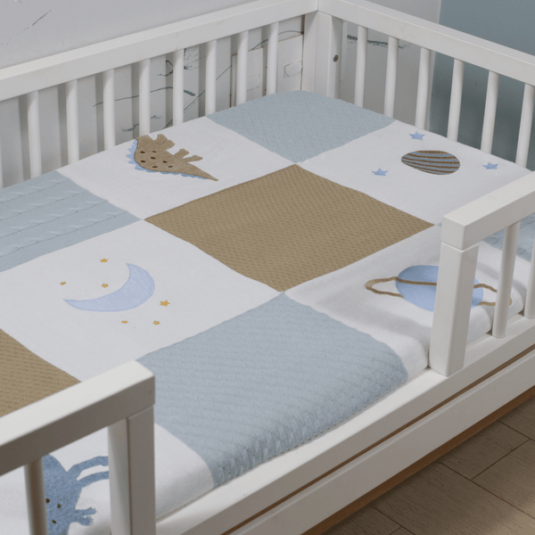 Baby Sensory Blanket Knit Cotton Blue Baby Blanket