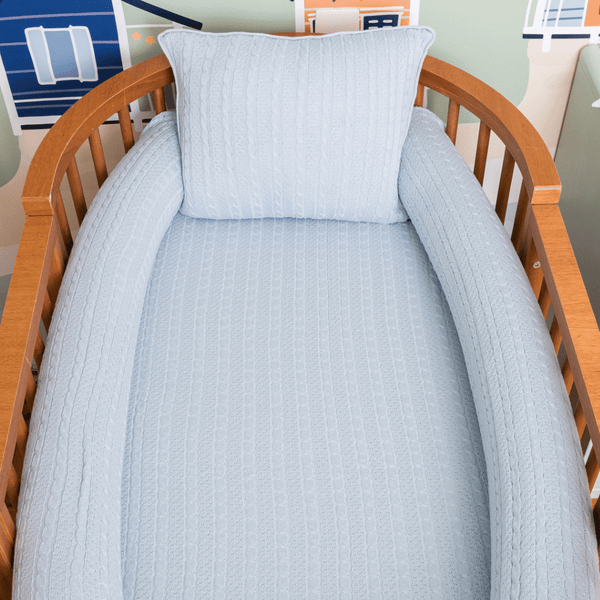 Lauren 6-Piece Cotton Knit Crib Set - Delicate Blue