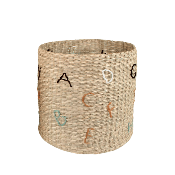 ABC Embroidered Toy Organizer Basket
