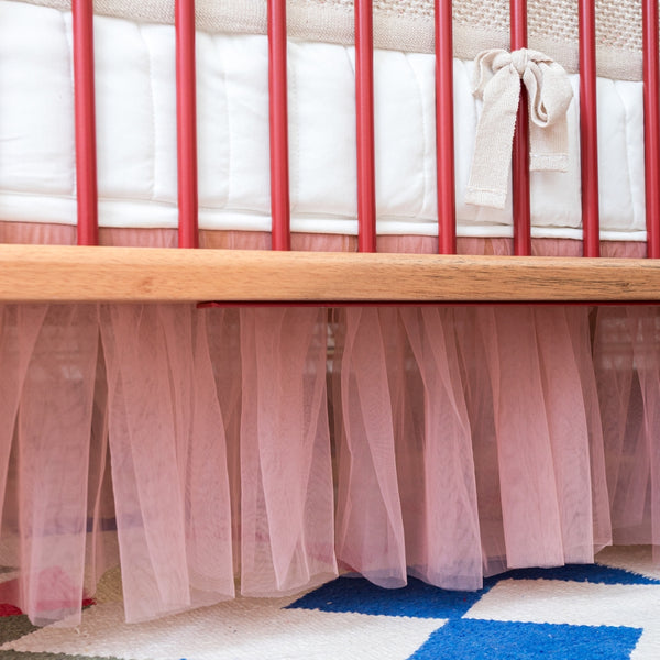 Pink Cloud Crib Skirt - 2 Sides - Little Fairy