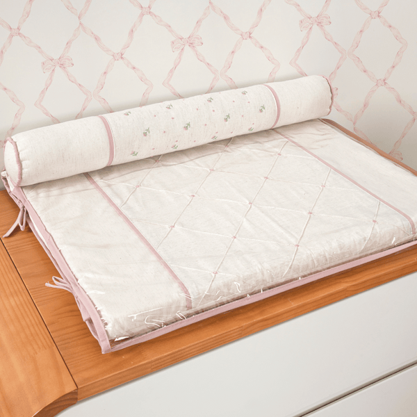 Changing Table for Dresser with Roller - Saint Tropez Linen Collection