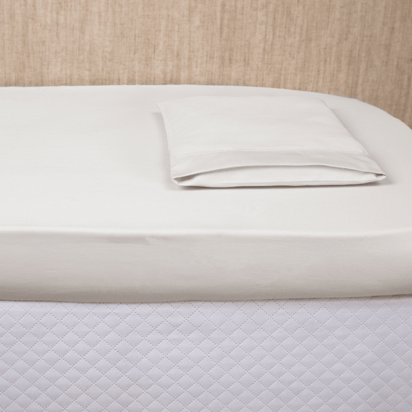 2-Piece Fitted Sheet for Mini Crib in Ivory 300 Thread Count Percale Cotton