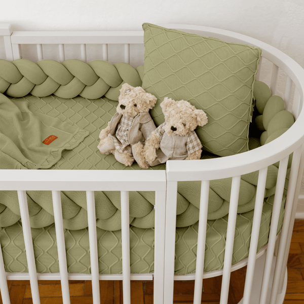 Cozy Cottage Green Cactus 3-Piece Tricot Crib Kit