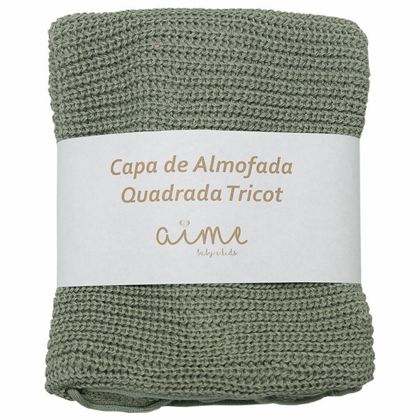 Decorative Square Cushion Cover Tricot Cotton Fang Olive Green Brazilian Fauna