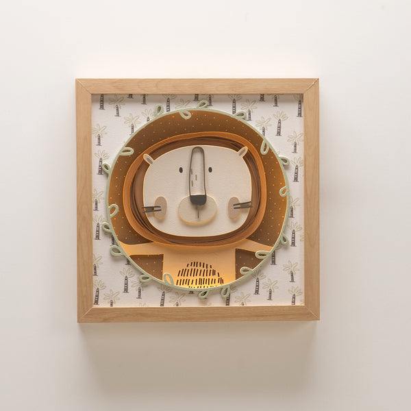 Decorative Light Frame Enchanted Lion - Embrace of the Savannah