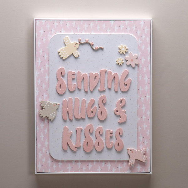 Decorative Frame Hugs and Kisses - Little Bird
